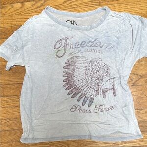 Chaser Blue and Silver Short Sleeve Tee Vintage Style